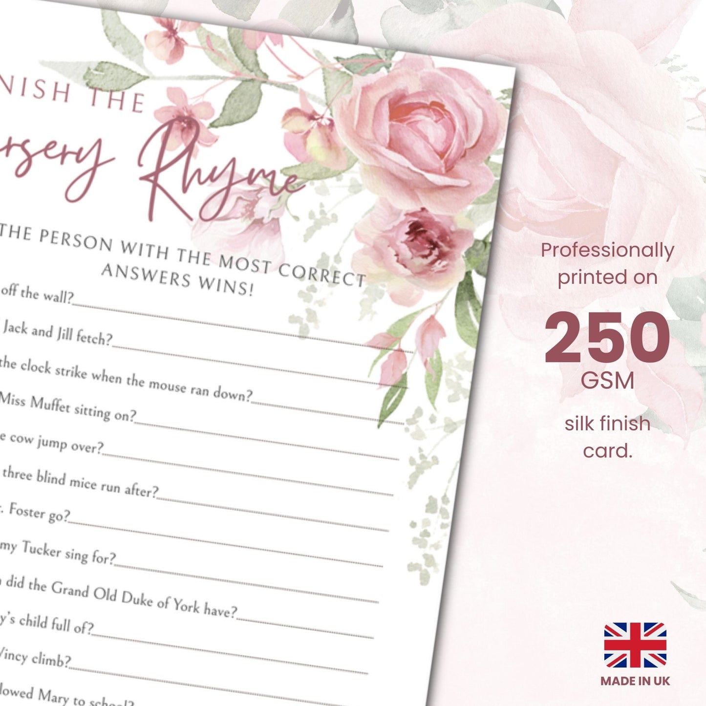 Pink Floral Baby Shower Games