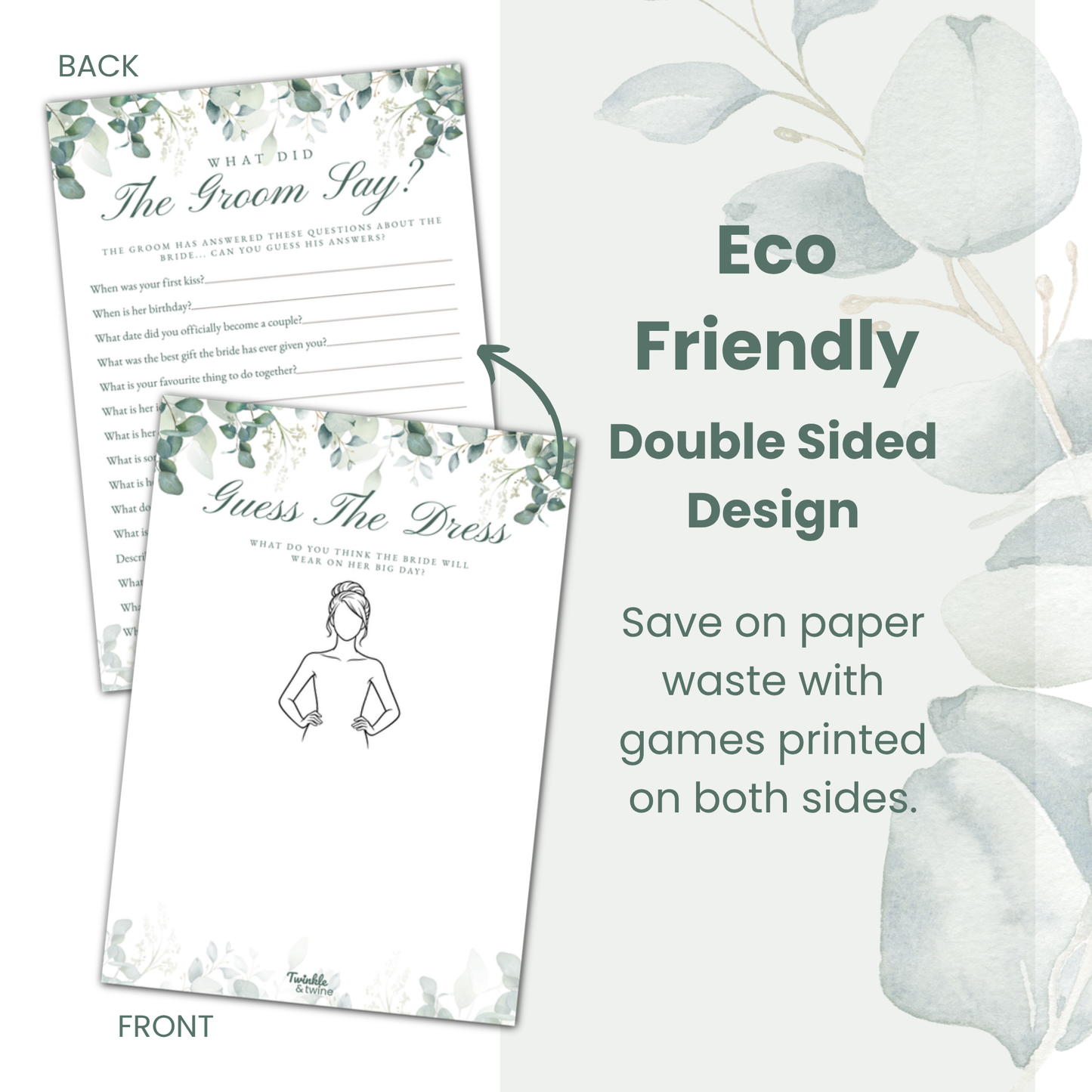 Sage Green Eucalyptus Hen Party Games