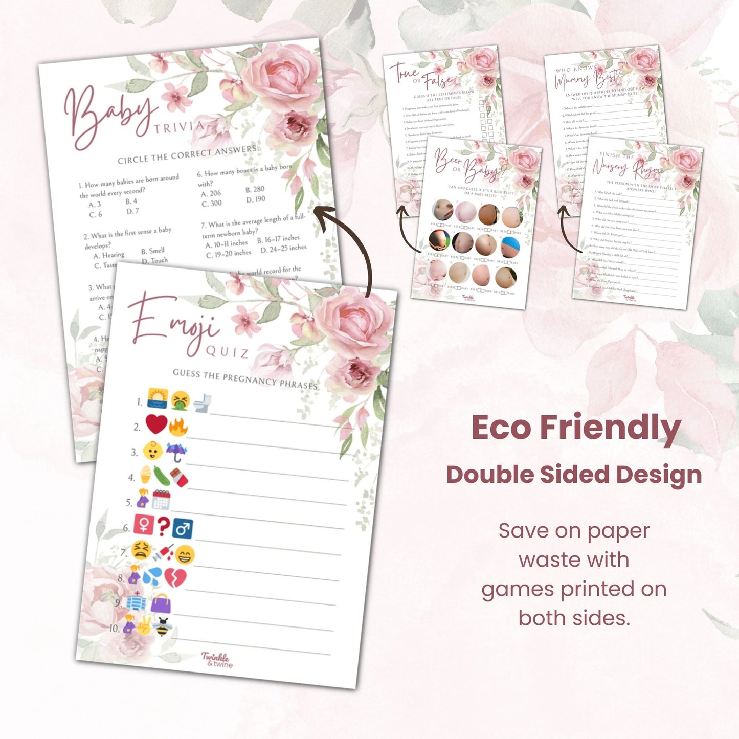 Pink Floral Baby Shower Games