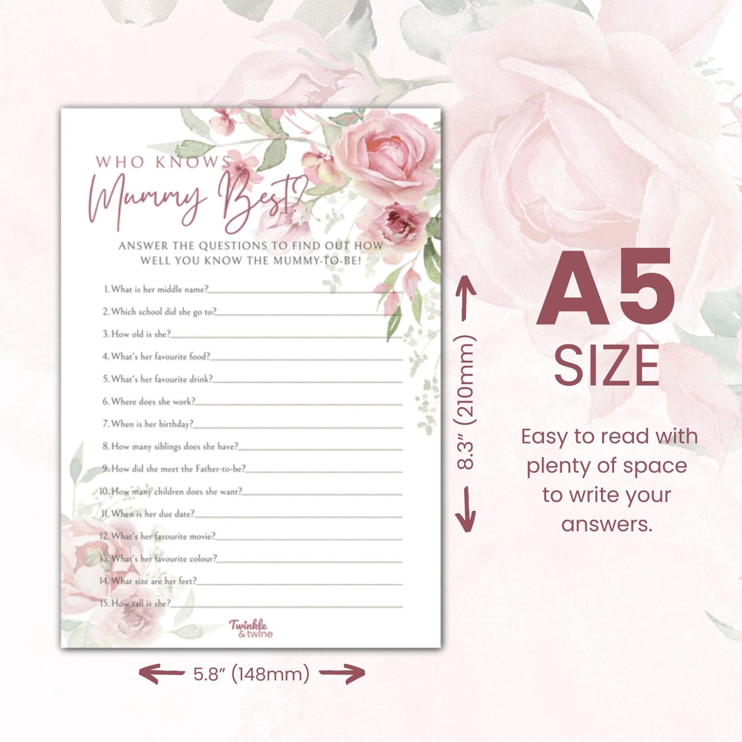Pink Floral Baby Shower Games